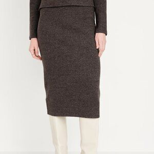 Old Navy Rib-Knit Midi Skirt – Small Petite (Brown)